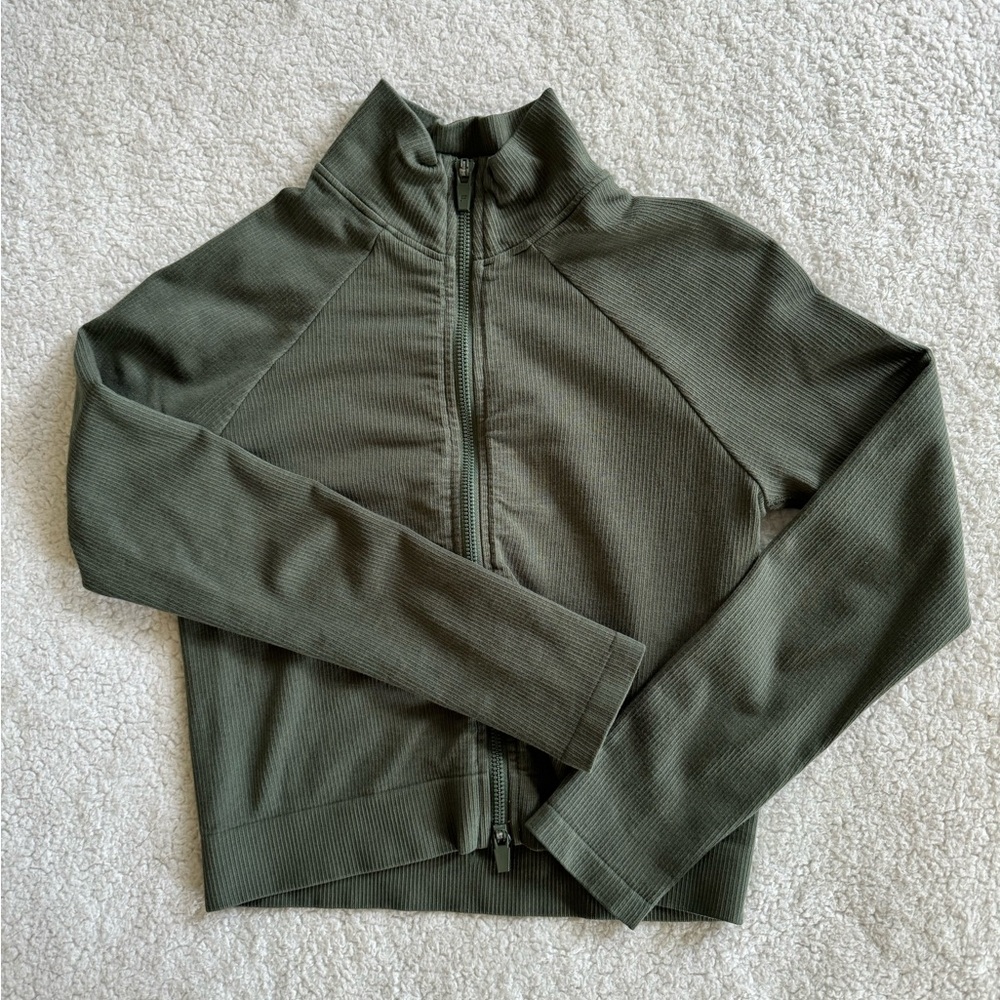 Fabletics Green Cropped Jacket - image 3